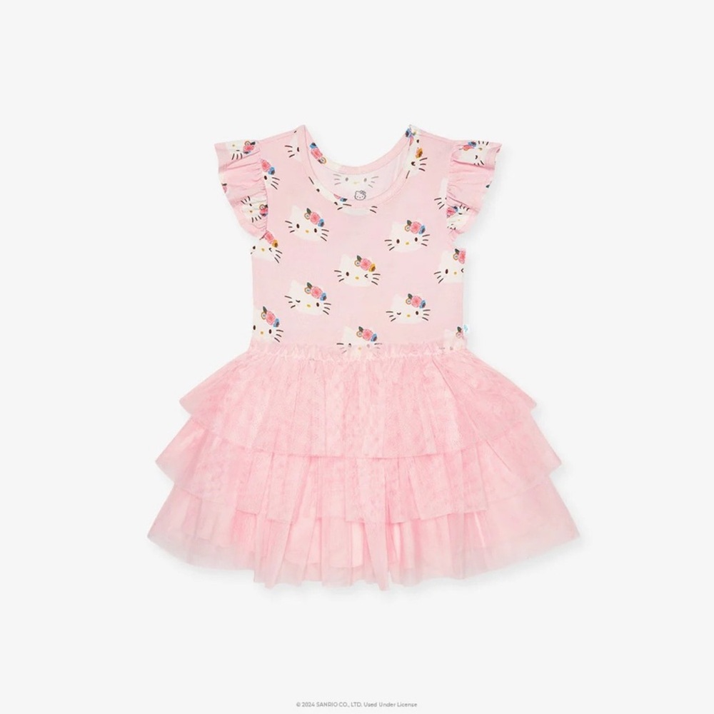 POSH PEANUT X HELLO KITTY SANRIO PASTEL PINK BAMBOO TULLE DRESS